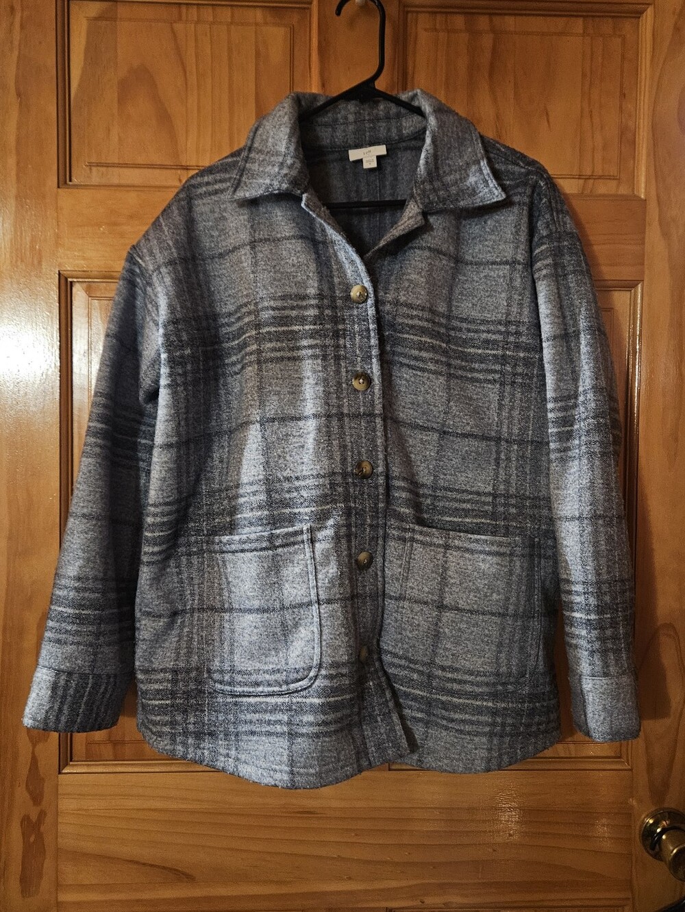 J. Jill Gray Plaid Button-Front Jacket
